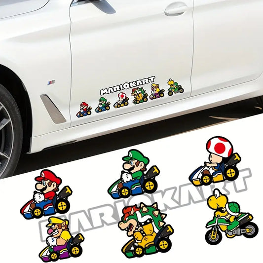 Approved by Mario, These Stickers Boast a Charming Anime And Cartoon Aesthetic. They Are Custom Waterproof Decals Ideal for Cars And Motorcycles, Perfect for Embellishing Or Concealing Scratches.