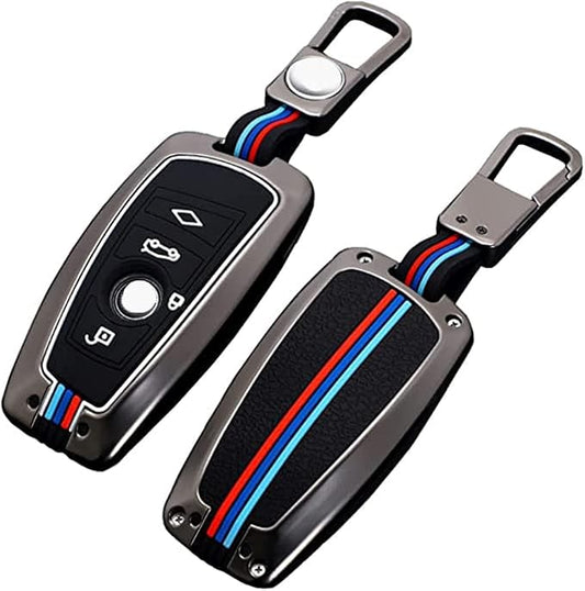 nuosson Key Fob Cover Case, BMW Accessories Keychain Metal Shell Cover for BMW 1 2 3 4 5 6 7 Series X1 X2 X3 X5 X6 M5/6 GT3/5, Gunmetal2, Small