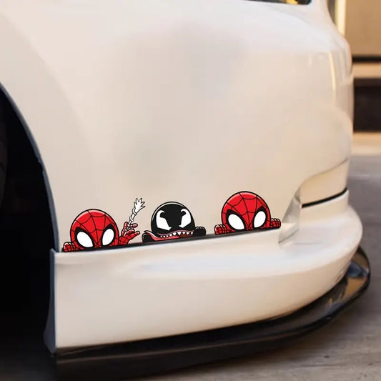 Three pieces, two Spider-Man stickers and one Venom stickers, cute design, perfect for car window decoration, and stickers for vehicle exterior decoration, can be used for April Fools' Day and surprise decoration